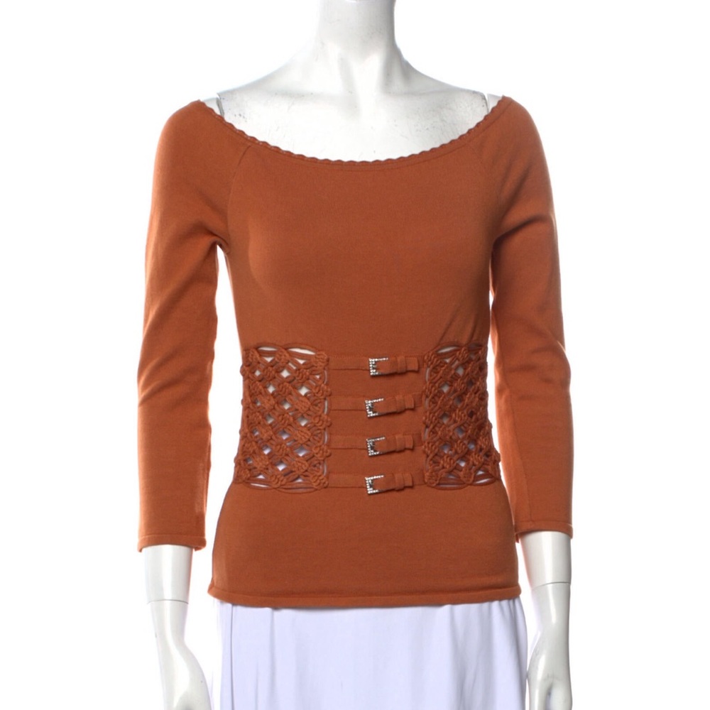 Vintage Valentino Bateau Neckline Sweater - Sz Small